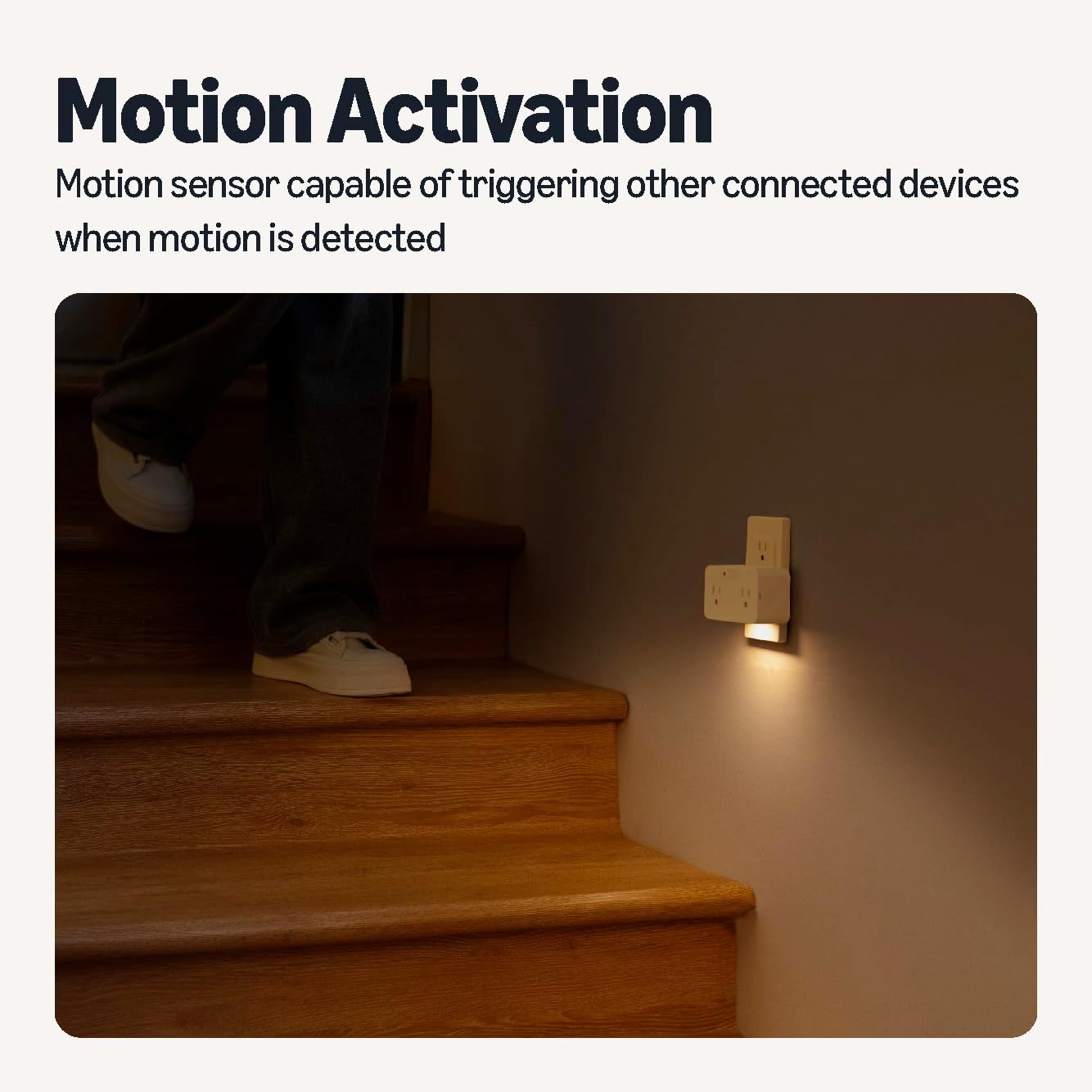 Dual Smart Plug with Motion Sensor and Night Light, Works with Alexa Only, 2.4 GHz Wi-Fi, No Hub Required, 4.33 x 2.36 x 1.38 in, White - Image 4