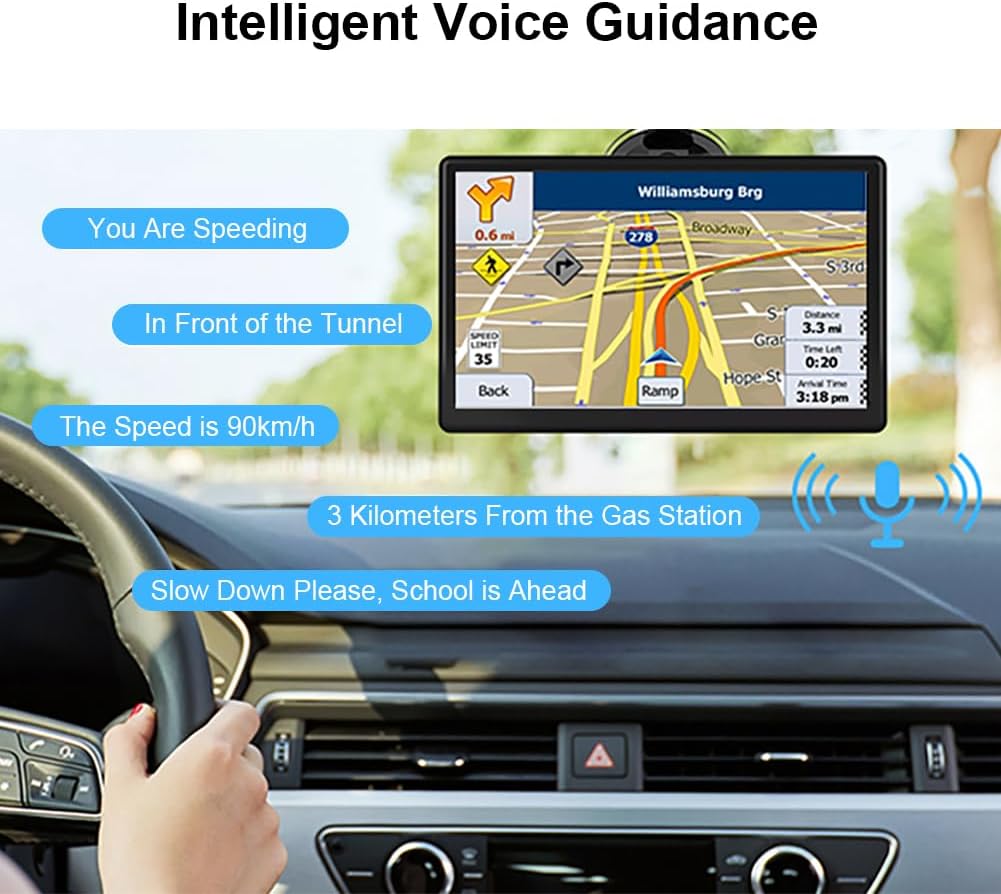 GPS Navigator for Car Truck RV, GPS 7-inch Touch Screen with Clear Display, Multimedia Player, Latest 2025 Car GPS Map, Automatic Voice and Image Prompts for Speed,Dangerous Objects - Image 4