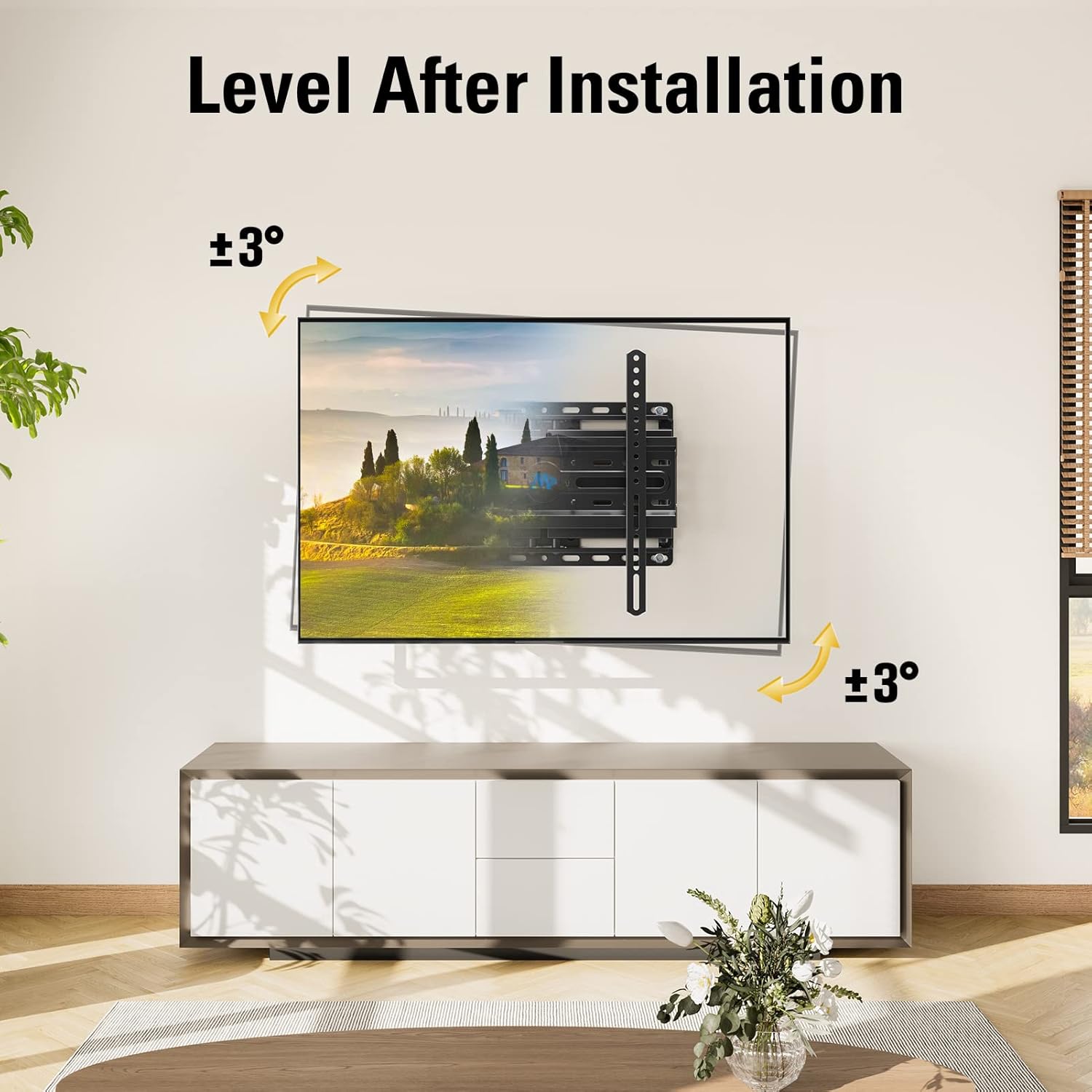 Mounting Dream TV Wall Mount for 32-65 Inch Television,Mount with Swivel and Tilt, Full Motion Bracket with Articulating Dual Arms, Fits 16inch Studs, Max VESA 400X400 mm, 99lbs, MD2380 - Image 5