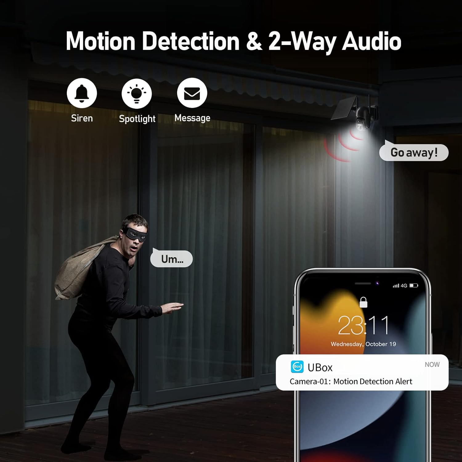 SEHMUA 4G LTE Cellular Solar Security Camera Wireless Outdoor, No WiFi Solar Powered Camera, 360° Live View, 2K Color Night Vision, PIR Motion Sensor, 2 Way Talk, Built in SIM Card - Image 5