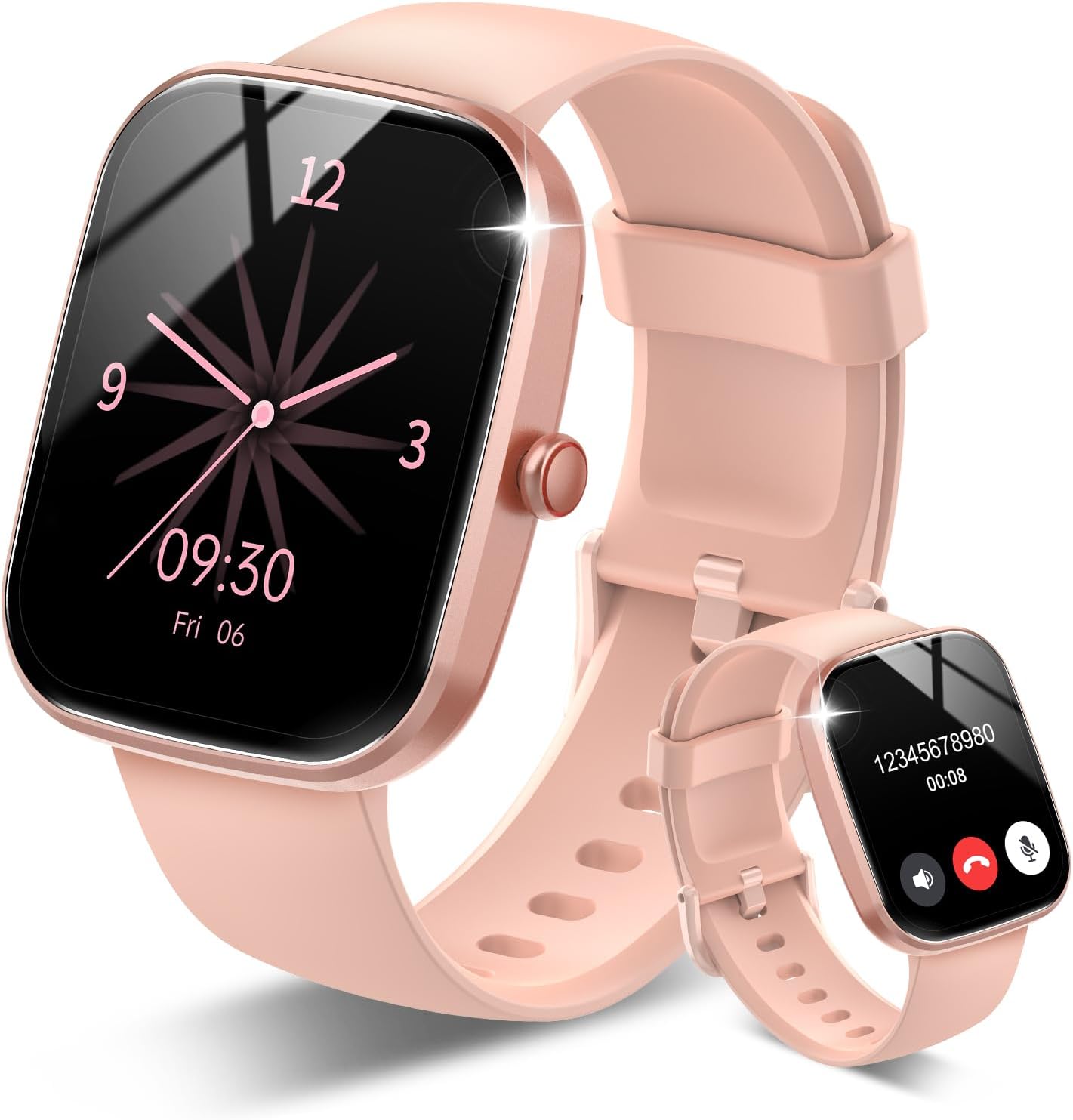 Smart Watch, 1.91" HD Screen Smartwatch for Men Women(Answer/Make Call), Fitness Watch with Heart Rate/Sleep Monitor/Steps Monitor, 110+ Sports Modes, IP68 Waterproof Activity Tracker Rose Gold