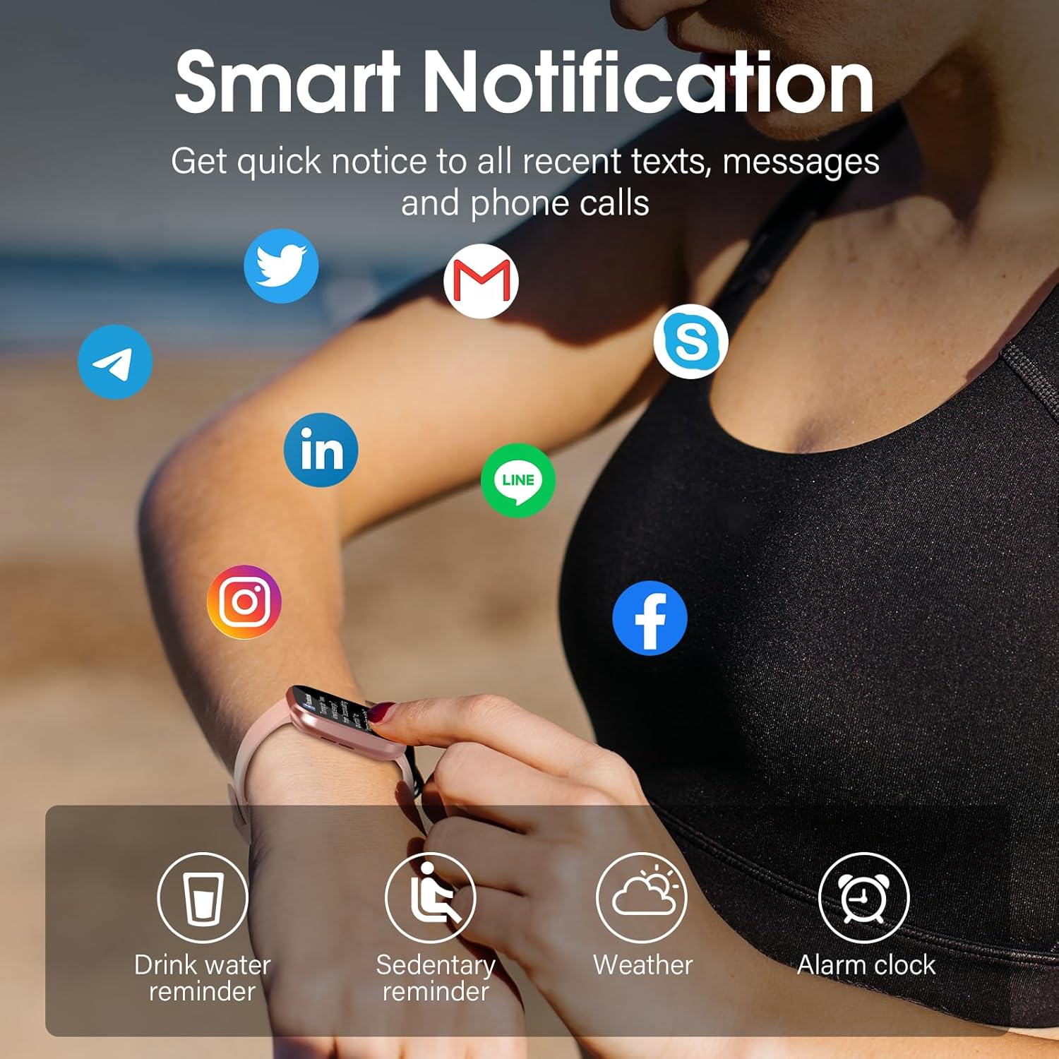 Smart Watch, 1.91" HD Screen Smartwatch for Men Women(Answer/Make Call), Fitness Watch with Heart Rate/Sleep Monitor/Steps Monitor, 110+ Sports Modes, IP68 Waterproof Activity Tracker Rose Gold - Image 5