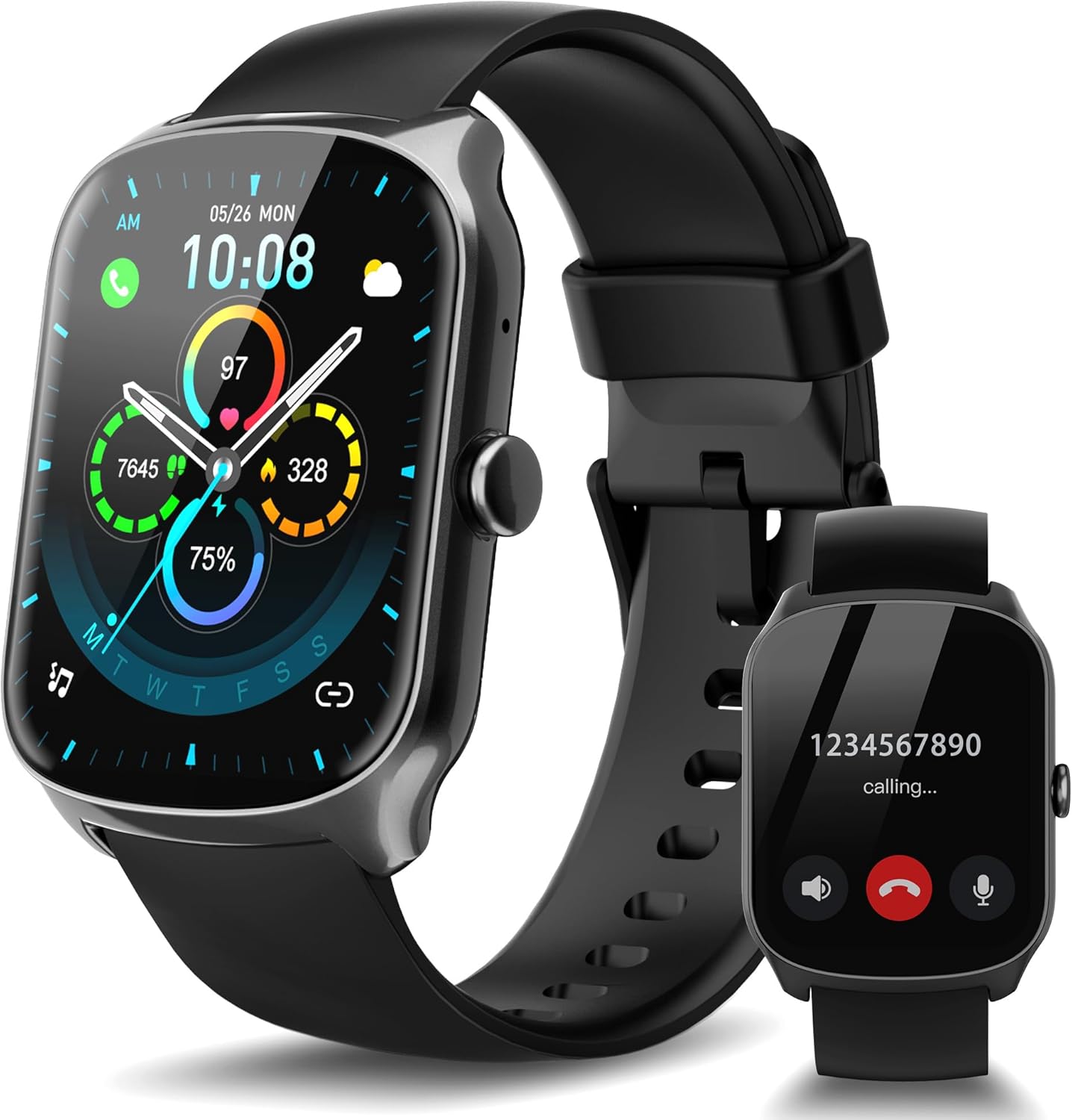 Smart Watch for Men Women, 1.95'' HD Curved Screen Smartwatch(Answer/Make Call), Fitness Tracker with 112 Sport Modes, IP68 Waterproof Fitness Watch with Heart Rate/Sleep Monitor/Pedometer/Calories