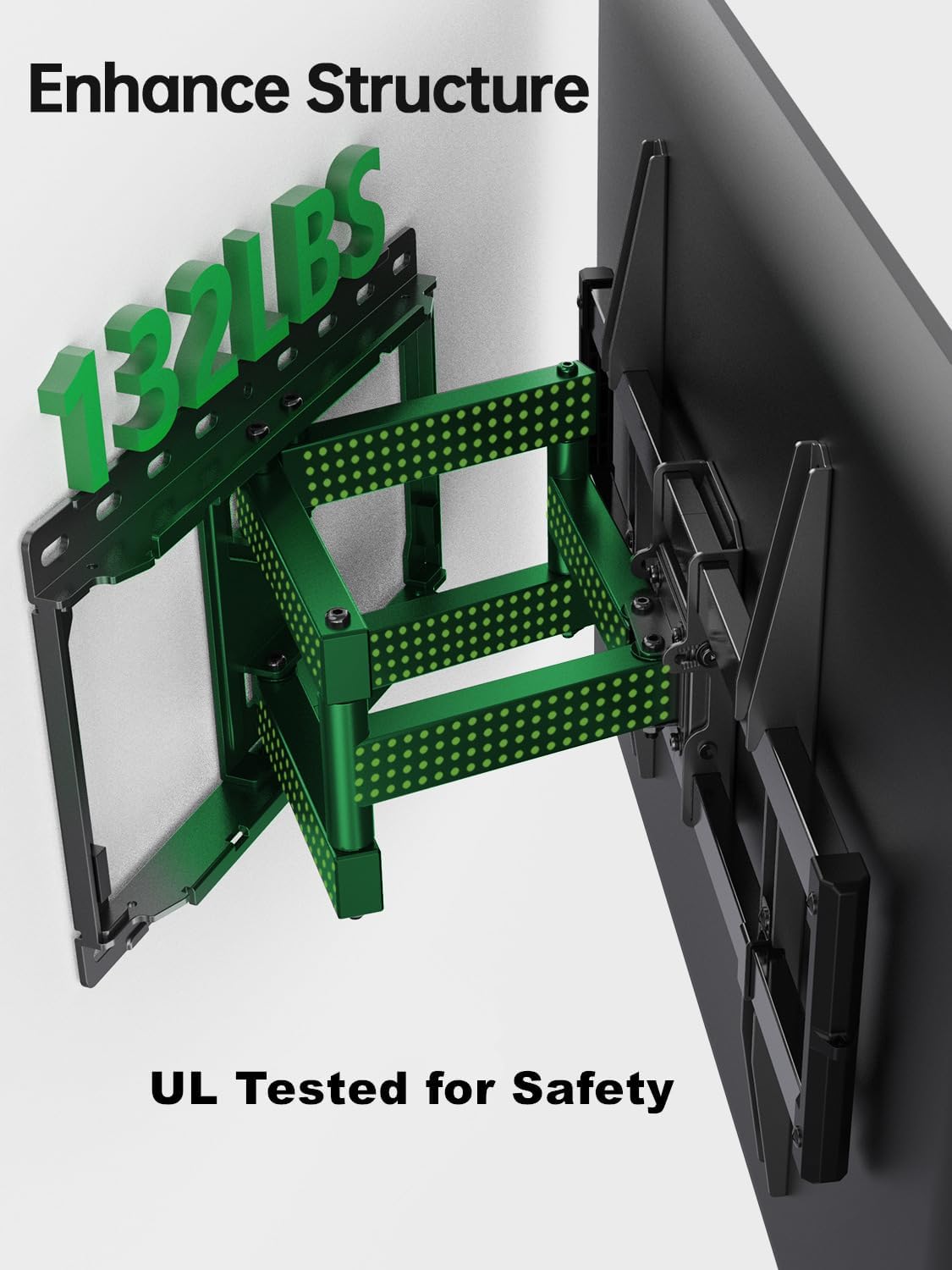 USX Mount Full Motion TV Wall Mount for Most 42-86 inch Flat Screen/LED/4K, TV Mount Bracket Dual Swivel Articulating Tilt 6 Arms, Fits 8” 12” 16" Wood Studs,Max VESA 600x400mm, Holds up to 132lbs - Image 3