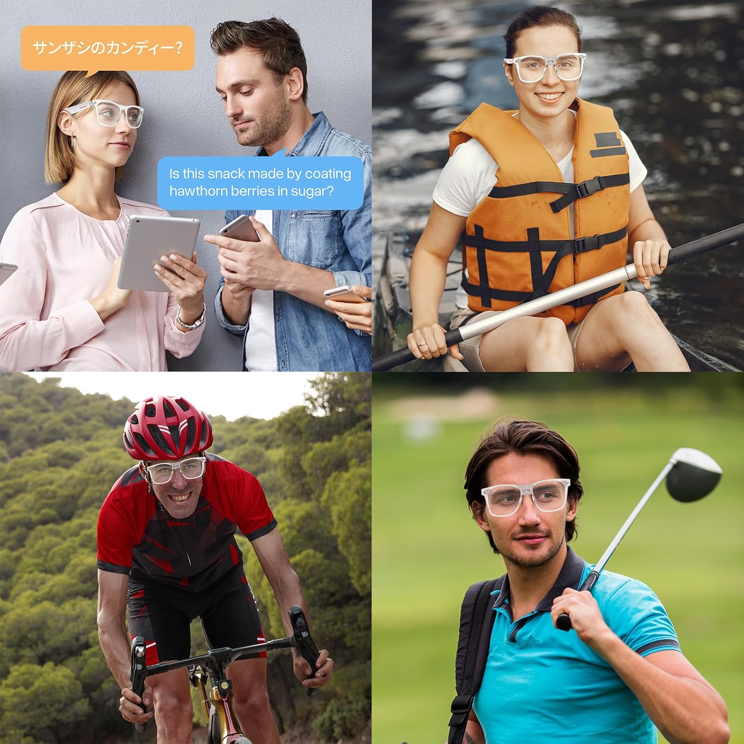 WGP Smart Glasses with AI Translation, Support 110+ Languages, Blue Light Blocking Glasses, Voice Recorder with App, Open Ear Headphones, Bluetooth Audio Glasses for Woman&Man(White) - Image 3