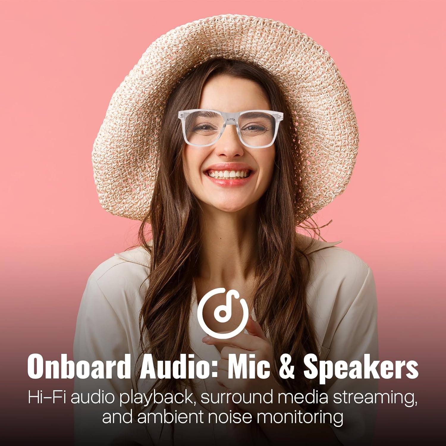 WGP Smart Glasses with AI Translation, Support 110+ Languages, Blue Light Blocking Glasses, Voice Recorder with App, Open Ear Headphones, Bluetooth Audio Glasses for Woman&Man(White) - Image 5