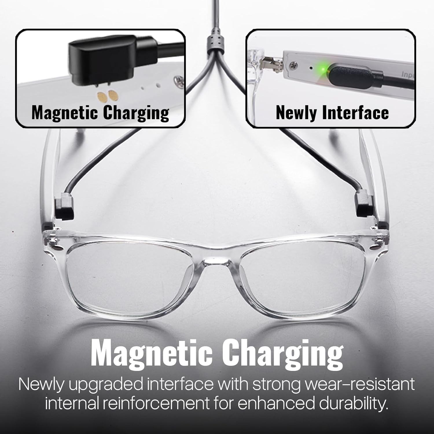 WGP Smart Glasses with AI Translation, Support 110+ Languages, Blue Light Blocking Glasses, Voice Recorder with App, Open Ear Headphones, Bluetooth Audio Glasses for Woman&Man(White) - Image 8